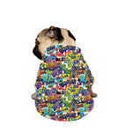 Colorful Graffiti Pattern Print Dog Zip Up Jacket