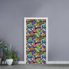 Colorful Graffiti Pattern Print Door Sticker