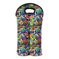 Colorful Graffiti Pattern Print Double Neoprene Wine Tote
