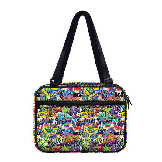 Colorful Graffiti Pattern Print Double Strap Bible Bag