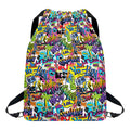 Colorful Graffiti Pattern Print Drawstring Backpack