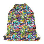 Colorful Graffiti Pattern Print Drawstring Bag