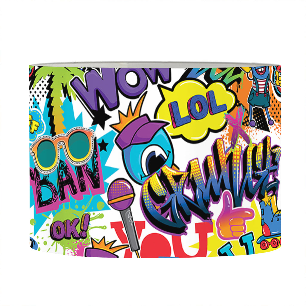 Colorful Graffiti Pattern Print Drum Lamp Shade