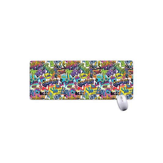 Colorful Graffiti Pattern Print Extended Mouse Pad
