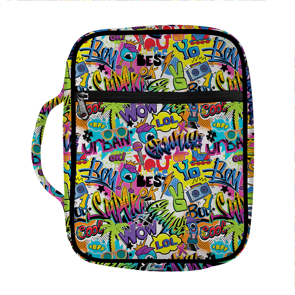 Colorful Graffiti Pattern Print Front Pocket Bible Bag