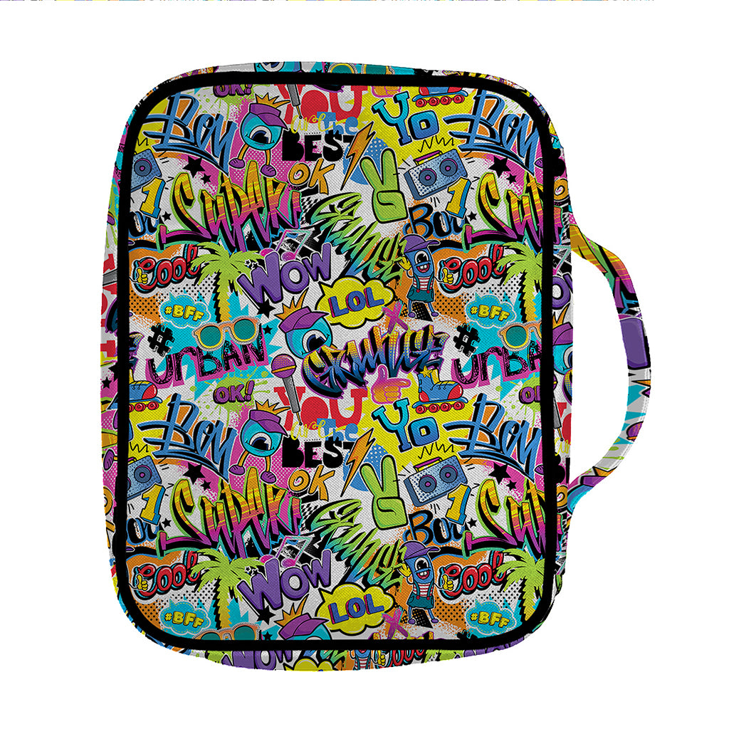 Colorful Graffiti Pattern Print Front Pocket Bible Bag
