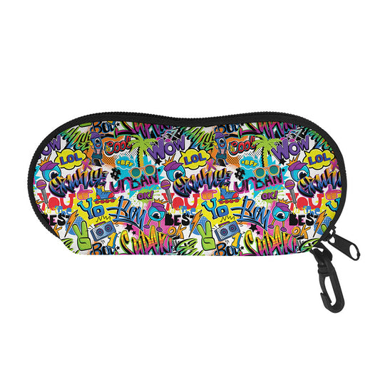 Colorful Graffiti Pattern Print Glasses Case