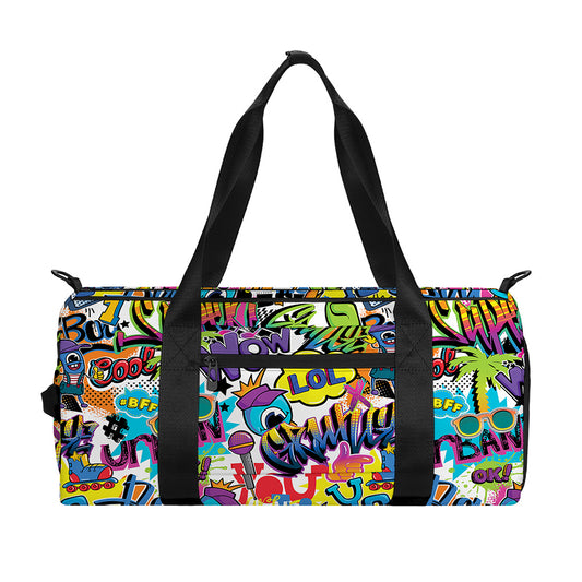 Colorful Graffiti Pattern Print Gym Bag