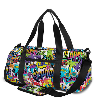 Colorful Graffiti Pattern Print Gym Bag