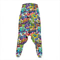 Colorful Graffiti Pattern Print Hammer Pants