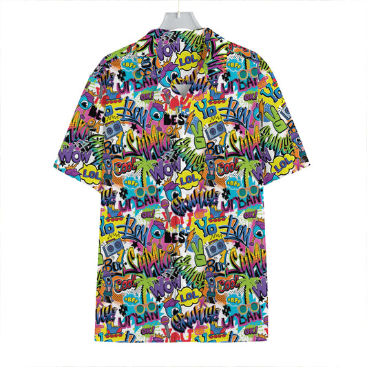 Colorful Graffiti Pattern Print Hawaiian Shirt
