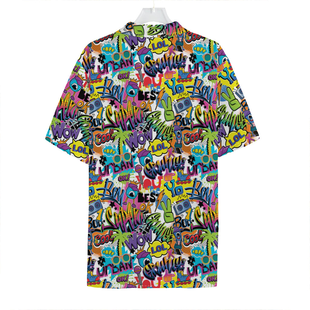 Colorful Graffiti Pattern Print Hawaiian Shirt