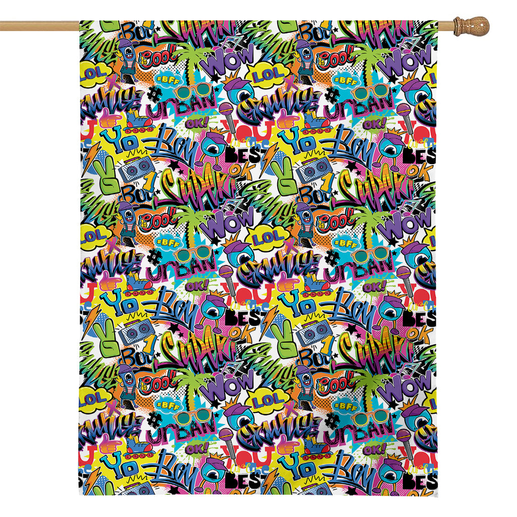 Colorful Graffiti Pattern Print House Flag