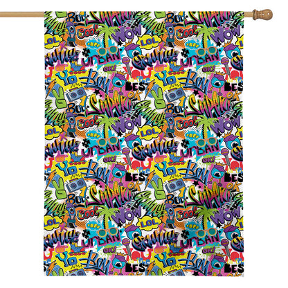 Colorful Graffiti Pattern Print House Flag