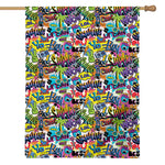 Colorful Graffiti Pattern Print House Flag