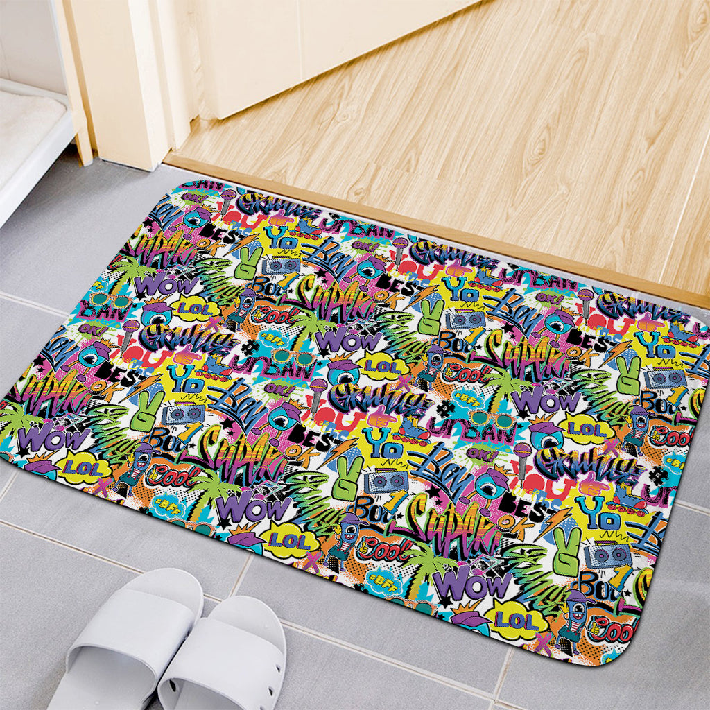Colorful Graffiti Pattern Print Indoor Door Mat