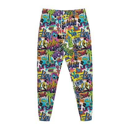 Colorful Graffiti Pattern Print Jogger Pants