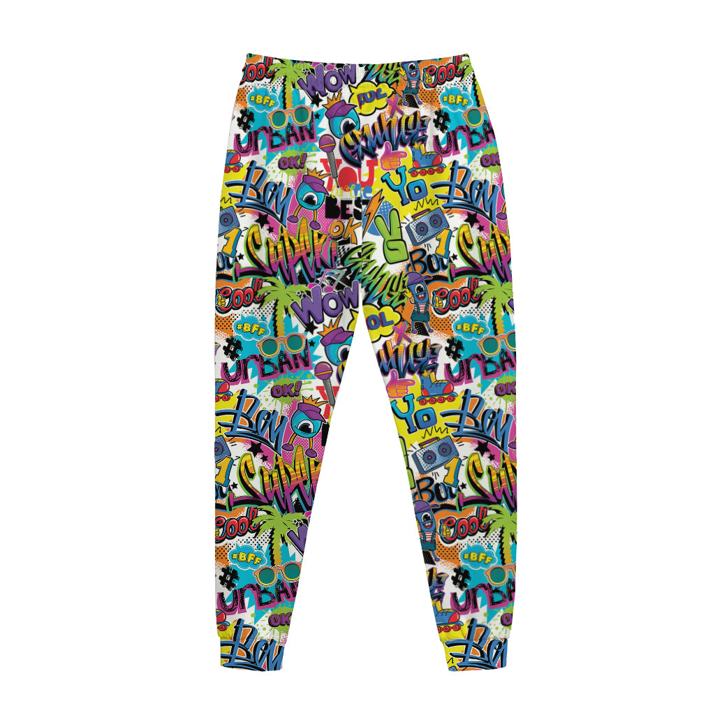 Colorful Graffiti Pattern Print Jogger Pants