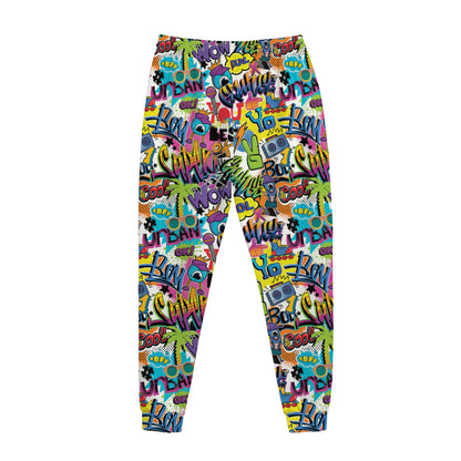 Colorful Graffiti Pattern Print Jogger Pants