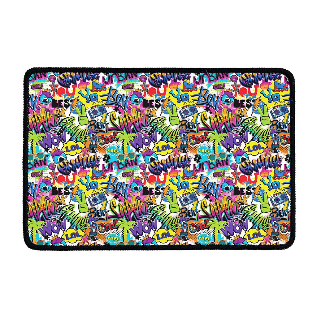 Colorful Graffiti Pattern Print Kitchen Mat