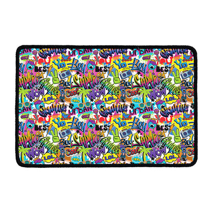 Colorful Graffiti Pattern Print Kitchen Mat