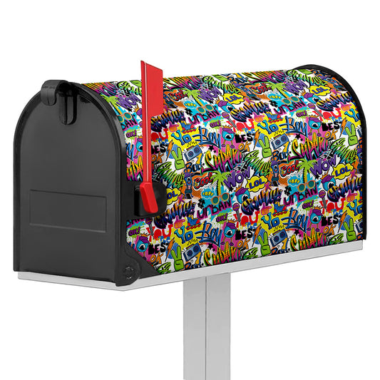 Colorful Graffiti Pattern Print Mailbox Cover