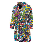 Colorful Graffiti Pattern Print Men's Bathrobe