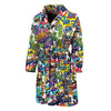 Colorful Graffiti Pattern Print Men's Bathrobe