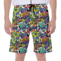 Colorful Graffiti Pattern Print Men's Beach Shorts
