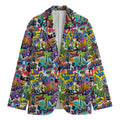 Colorful Graffiti Pattern Print Men's Blazer