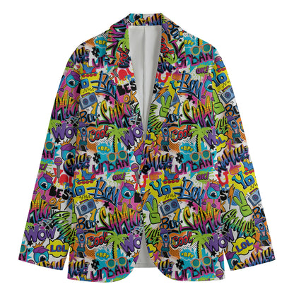 Colorful Graffiti Pattern Print Men's Blazer