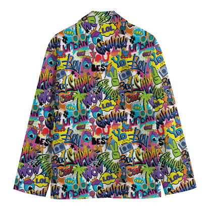 Colorful Graffiti Pattern Print Men's Blazer