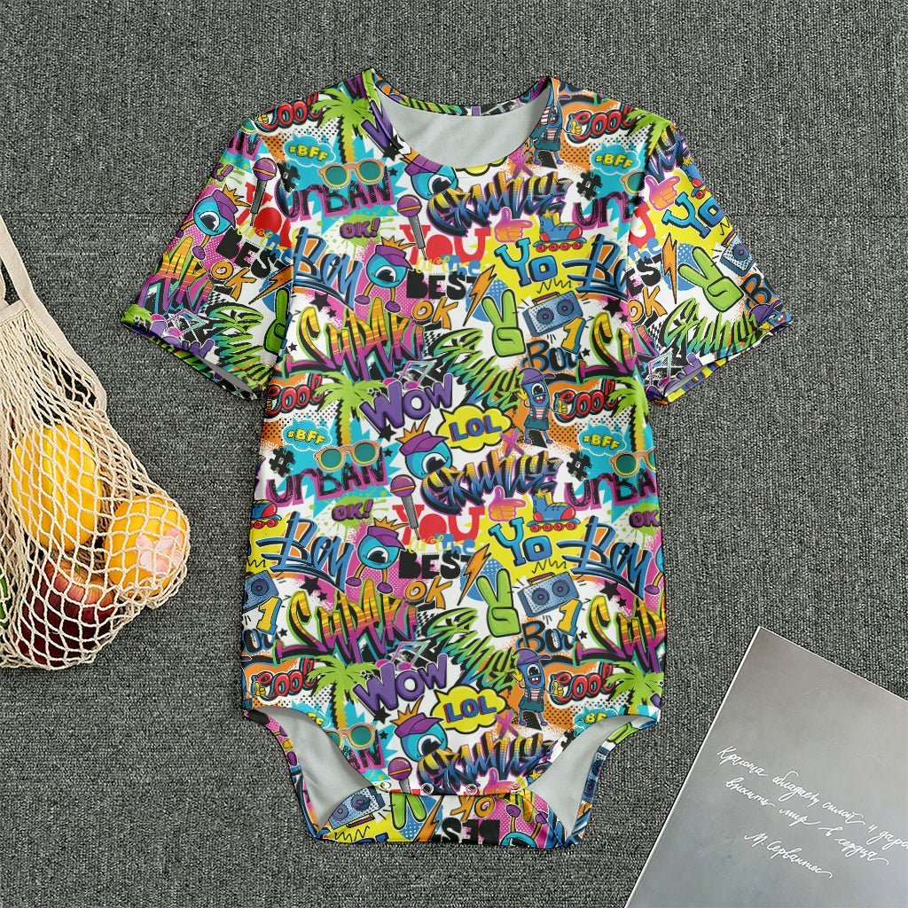 Colorful Graffiti Pattern Print Men's Bodysuit