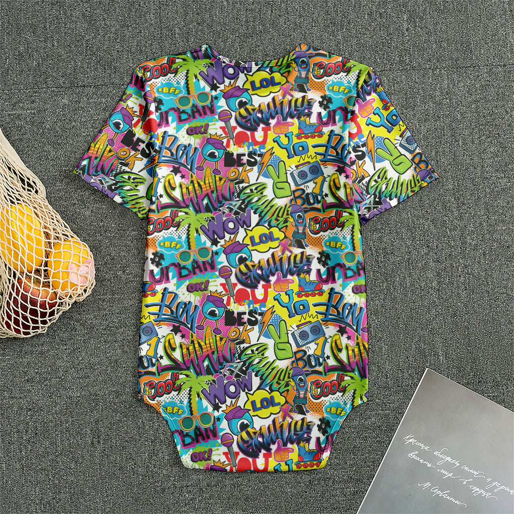 Colorful Graffiti Pattern Print Men's Bodysuit