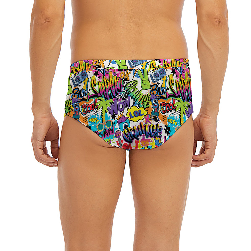 Colorful Graffiti Pattern Print Men's Briefs