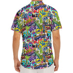 Colorful Graffiti Pattern Print Men's Deep V-Neck Shirt