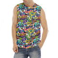 Colorful Graffiti Pattern Print Men's Fitness Tank Top
