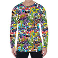 Colorful Graffiti Pattern Print Men's Long Sleeve T-Shirt