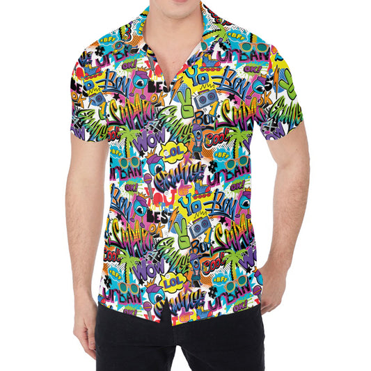 Colorful Graffiti Pattern Print Men's Shirt