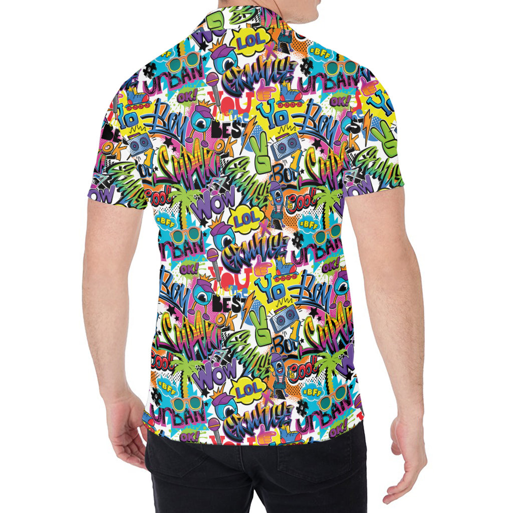 Colorful Graffiti Pattern Print Men's Shirt