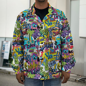 Colorful Graffiti Pattern Print Men's Shirt Jacket