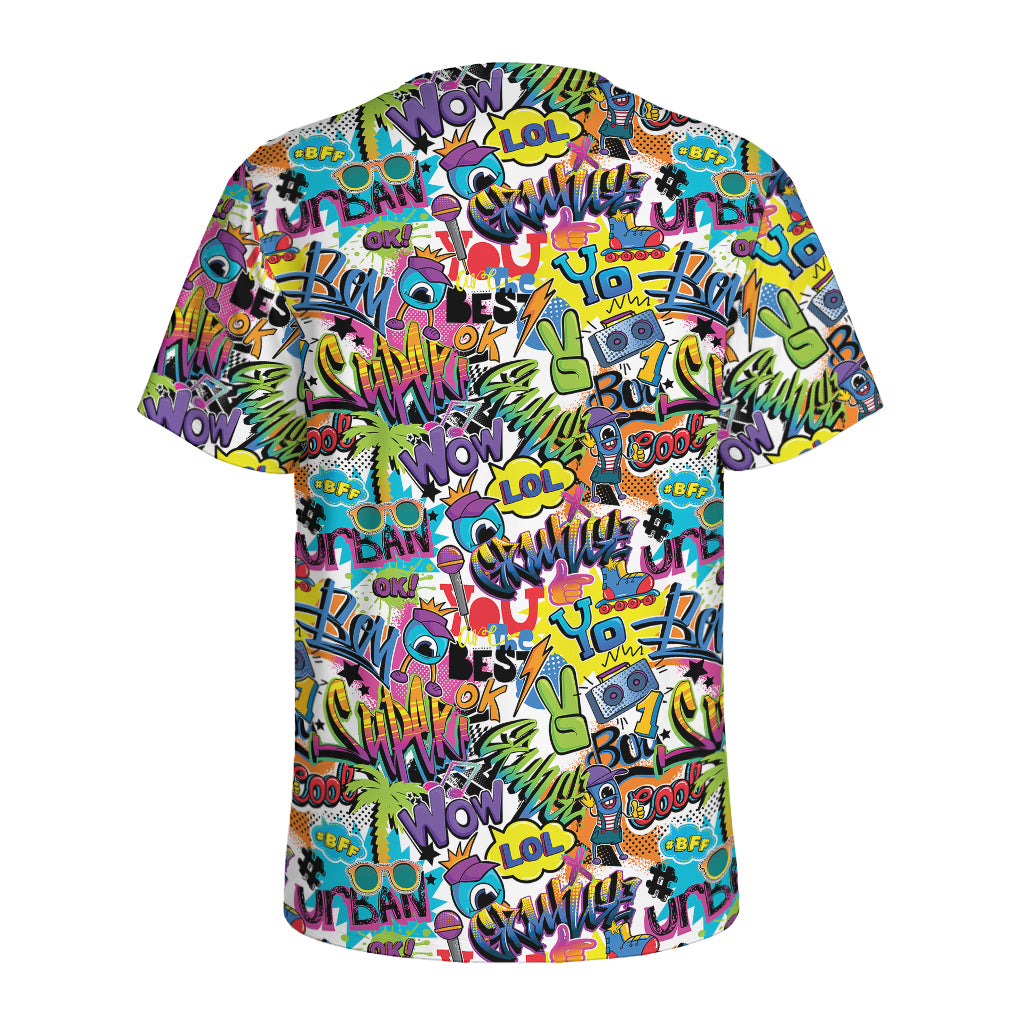 Colorful Graffiti Pattern Print Men's Sports T-Shirt