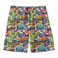 Colorful Graffiti Pattern Print Men's Swim Trunks