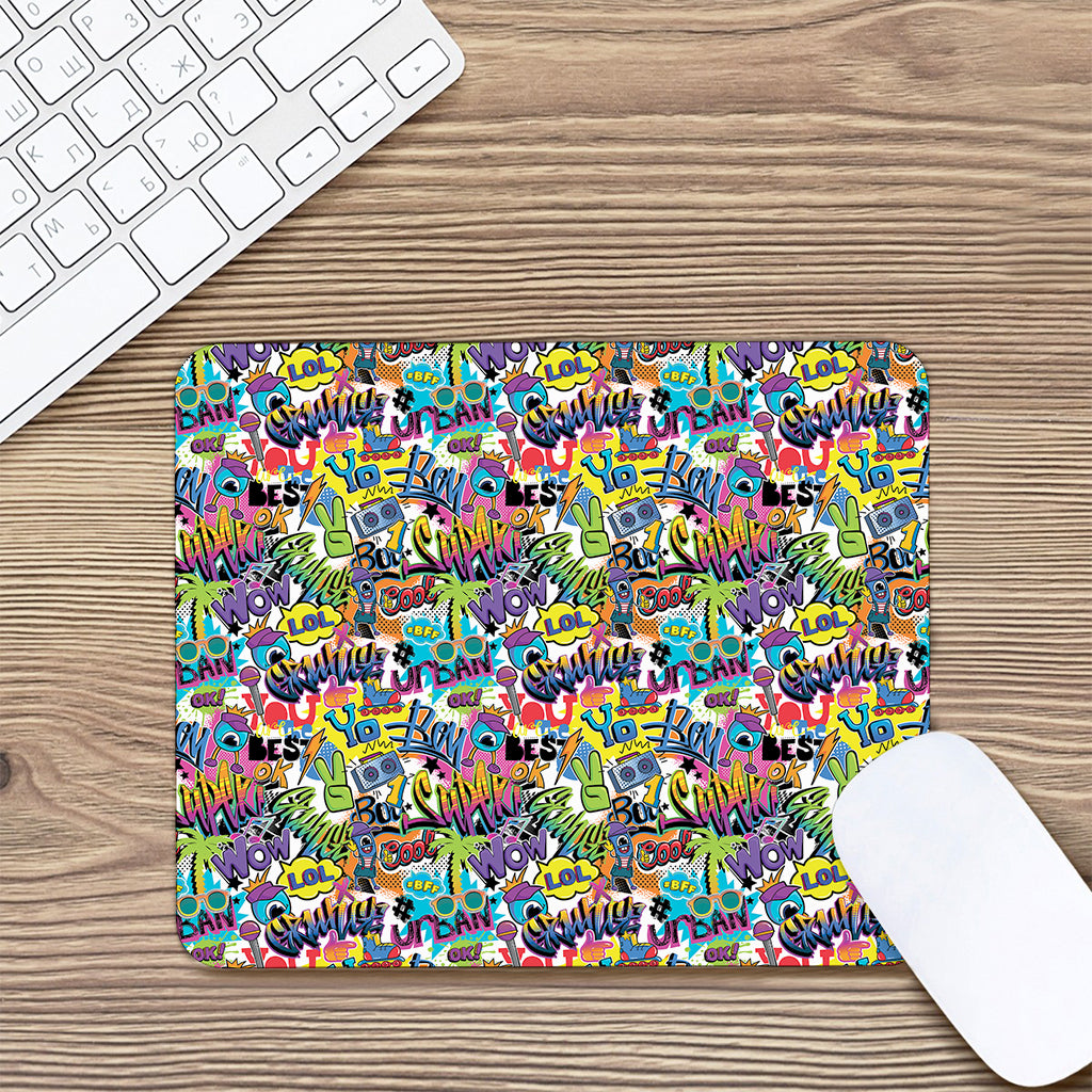 Colorful Graffiti Pattern Print Mouse Pad