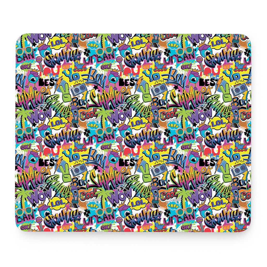 Colorful Graffiti Pattern Print Mouse Pad