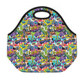 Colorful Graffiti Pattern Print Neoprene Lunch Bag