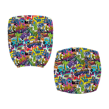Colorful Graffiti Pattern Print Office Chair Cover