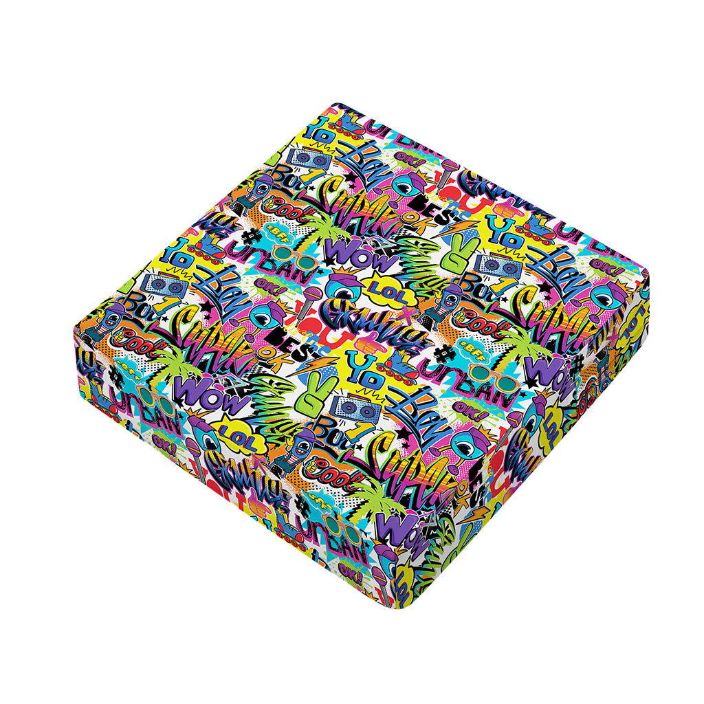 Colorful Graffiti Pattern Print Outdoor Seat Cushion Cover