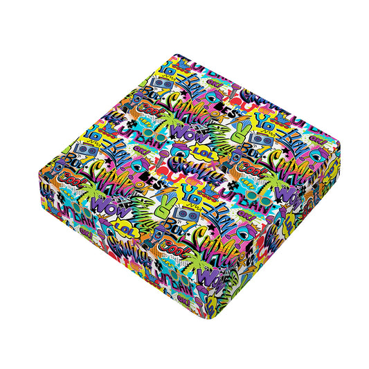 Colorful Graffiti Pattern Print Outdoor Seat Cushion Cover