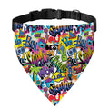 Colorful Graffiti Pattern Print Over The Collar Dog Bandana